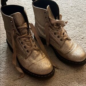 Dr. Martens Silver Combat Boots